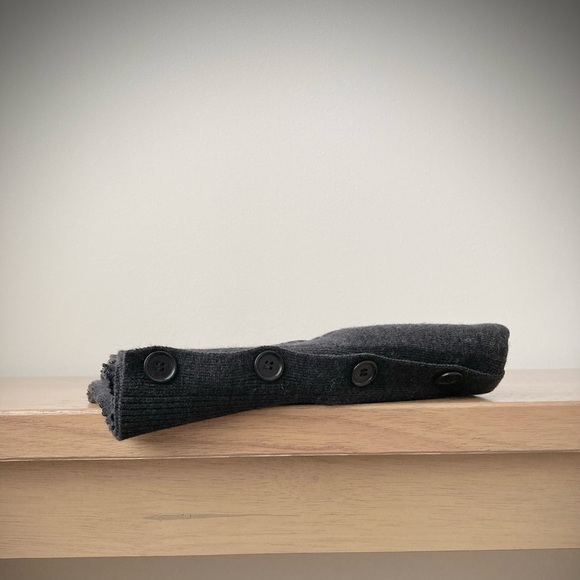 joodito 100% merino wool sweater snood gaiter long scarf winter warm dark gray - Picture 7 of 8